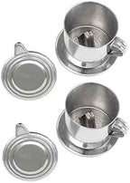 2 Set Vietnamese Coffee Filter Stainless Steel Coffee Pot Drip Infuse Cup Brewing Teapot No Need Paper Drip Coffee Pot Machine Filter Attractive processing