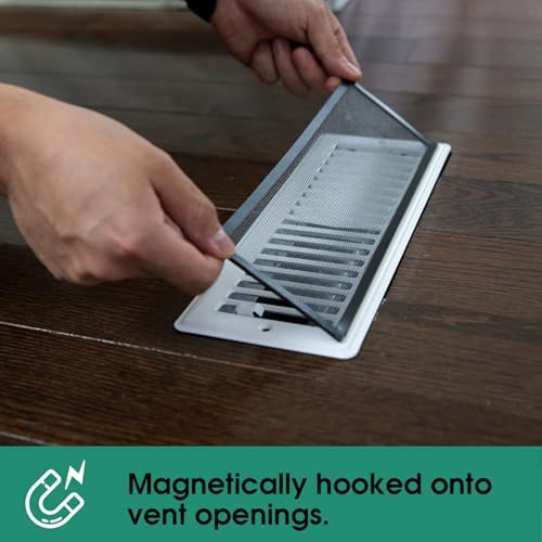 2Pcs Floor Register Cover Trap, 5x9 Inch Magnetic Air Vent Filter Floor Vent Covers Screen for Home, Dustproof Mesh Filters Net Trap Keeps Flies, Coin, Pet Hair, Food Out - Field & Pure