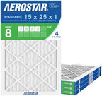 Aerostar Air Filter 15x25x1 MERV 8 AC Filter, Furnace Filter, 6 Pack