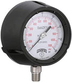 Winters PPC Series StabiliZR Phenolic Dual Scale Pressure Gauge with Safety Blowout Back, 30"Hg-0-100 psi/kpa, 4-1/2" Dial Display, + / 0.5% Accuracy, 1/4" NPT Bottom Mount - Field & Pure