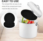6Pcs 6.5 Inch Charcoal Filters for Kitchen Compost Bin, Replacement Activated Carbon Filters for Countertop Compost Pail Home Bucket Refill Sets, Round - Field & Pure