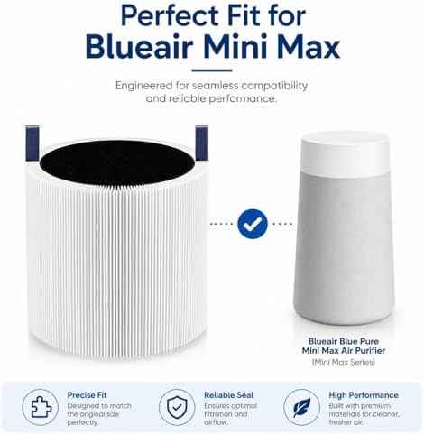 4 Pack Mini Max Replacement Filter for Blueair Blue Pure Mini Max Air Purifiers, HEPA & Activated Carbon Blue Pure FMINI Filter Compatible with Blue Pure Mini Max