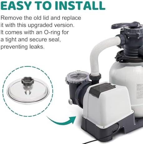 Sand Filter Pump Replacement Parts, SF15110 Pool Leaf Trap Cover Lid, Valve&O-Ring, Fits Intex 12 Inch Sand Filter Pumps, Replacement for Intex SF15110, 11823, SF80110-2, SF80110-1, ECO15110-2 Models - Field & Pure