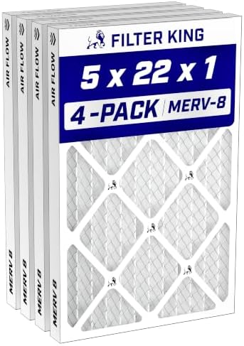 Filter King 5x22x1 Air Filter MERV 8, AC Furnace Filters (4-Pack) - Field & Pure
