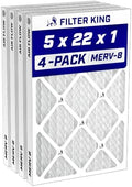 Filter King 5x22x1 Air Filter MERV 8, AC Furnace Filters (4-Pack) - Field & Pure