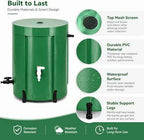 Collapsible Rain Barrel 53 Gallon, PVC Rainwater Collection Barrel with Spigot, Overflow & Mesh Screen — Portable, Foldable Water Storage Tank for Garden, Lawn & Outdoor Watering