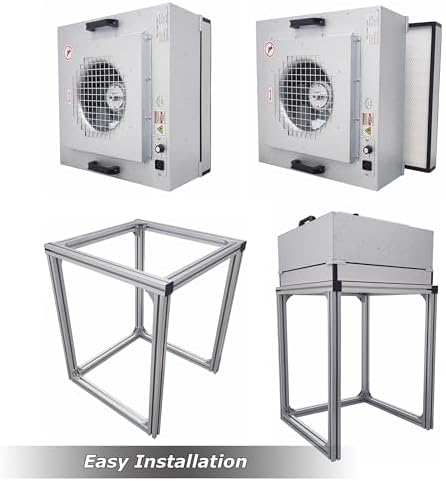 INTSUPERMAI Vertical Laminar Flow Hood Air Flow Clean Bench Workstation with HEPA Filter Lab Fume Hood Air Volume 294-411 cfm Dust Free Room Workshop for Phone LCD Repair Workshop Laboratory 110V - Field & Pure