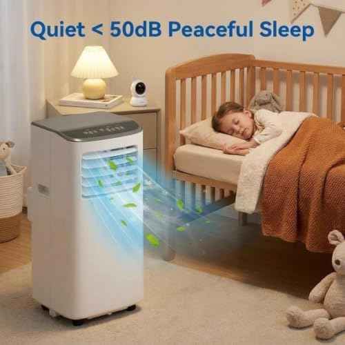 GarveeLife Portable Air Conditioner,8,000 BTU for Rooms up to 350 Sq.Ft., 4-IN-1 Smart Compact AC Unit with Cooling, 24 Hour Timer, Dehumidifier, Fan, Remote Control and Window Kit, White