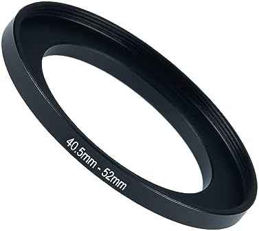 40.5mm to 52mm Step-up Adapter Rings Filter Adapter Black Metal Step Down Filter Ring Adapter Compatible with All Brand UV CPL ND Camera Lens Filter Stepping Rings (40.5mm-52mm)