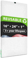 Reair 16x24x1 Air filter, Washable and Reusable Air Filter 16x24x1 for AC HVAC Furnace, MERV 8 Air Filters Machine Washable & Dryer Friendly, AC Furnace Air Filter