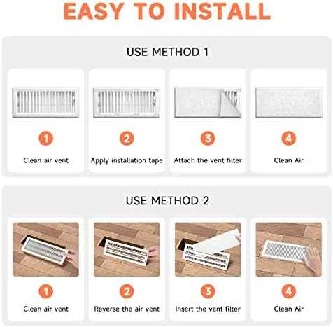 4x12 Inch Air Filter for Home Ceiling, ULTRA GREEN Thickened Floor Vent Filters Replacement for Register Work in Indoor Home Air Purifier, Air Conditioner 4" x 12" 12-Pack (White)