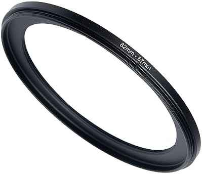 82mm to 67mm Step-up Adapter Rings Filter Adapter Black Metal Step Down Filter Ring Adapter Compatible with All Brand UV CPL ND Camera Lens Filter Stepping Rings (82mm-67mm)