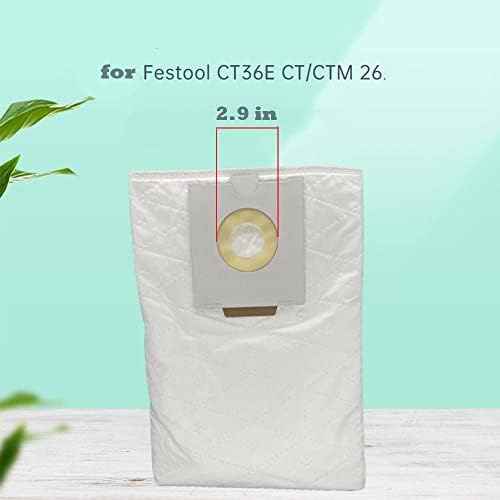 5 Pack 496186 Selfclean Filter Bag for festool 496187 577084 576760 75038 75037 Fits CT 36,CT36E, CT 26 CT26E Vacuum Bags Reusable Dust Bag