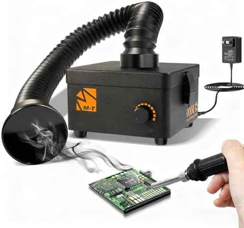 M-T Solder Fume Extractor, 80W 168m³/h Strong Suction Smoke Absorber with Carbon or HEPA Filter, 3-speed Adjustment for Soldering, Welding, 3D Printing