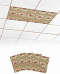 4 Pack Fluorescent Light Cover for Ceiling Lights, Desert Camels Magnetic Classroom Light Filters 4x2 Feet, Tropical Palm Trees Sand Cords Brown Decorative Ceiling Shade Panel for Office