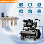 3/4" NPT Industrial Grade 4 Stage Air Compressor Drying System, 0-240