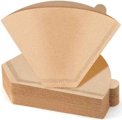 100 Count Coffee Filters #4, Premium Cone Coffee Filters 8-12 cup, Unbleached Natural Paper, Disposable Coffee Filters 4 Cone Paper for Pour Over and Drip Coffee Maker