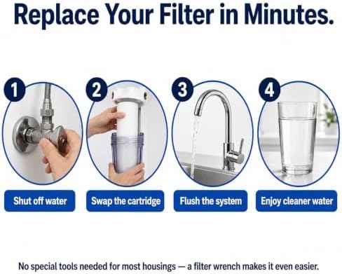 CFS –1 Pack Carbon Block Water Filter Cartridge Compatible with CB3 Models – Removes Bad Taste & Odor – Whole House Replacement Filter Cartridge