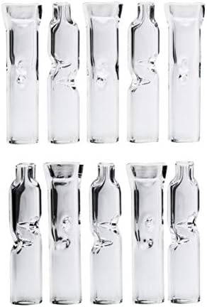 Glass Cigarette Rolling Filter Tips - Pack of 10 (8x35mm-Flat Mouth)
