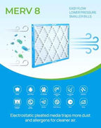16x25x1 Air Filter MERV 8 (6 Pack) Electrostatic Pleated HVAC AC Furnace Filters Replacement