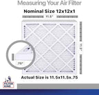 Filter King 12x12x1 Air Filter | 4-PACK | Carbon MERV 8 HVAC Pleated A/C Furnace Filters | MADE IN USA | Actual Size: 11.5 x 11.5 x .75"