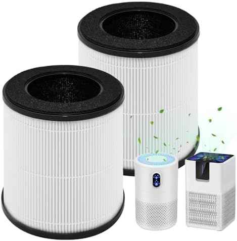 B-D02L/ M05 Replacement Filter, Compatible with MOOKA B-D02L/M05 & KOIOS B-D02L and VEWIOR B-D02U Air Purifier, 3-in 1 H13 True HEPA Filter, 2 Pack