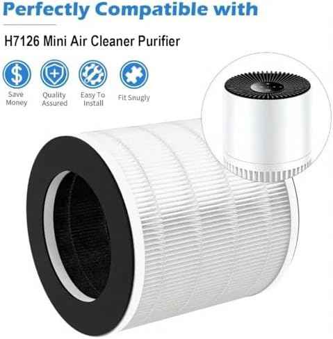 2 Pack H7126 Replacement Filter for GoveeLife H7126 Mini Air Purifier, Air Filter for H7126 Air Purifier Filter for Dust, Pollen, Replace Part #H7126-RF