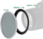 58mm to 55mm Step-Down Ring Filter Adapter,for All Brands UV ND CPL, Metal Ring Step-Down Rings Adapter Filter (58mm-55mm) - Field & Pure