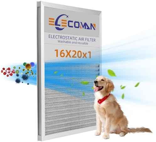 16x20x1 Reusable Air Filter,MERV 8 Electrostatic Aluminum AC/HVAC Furnace Filter,Washable Permanent Air Filters for Home/Office，Easy to Install, Fresher Air(Actual Size:15.5x19.75x0.82Inch)
