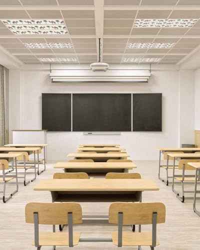3 Pack Fluorescent Light Cover for Ceiling Lights, Tropical Plants Magnetic Classroom Light Filters 4x2 Feet, Camel Animals Summer Palm Trees Stripes Decorative Ceiling Shade Panel for Office