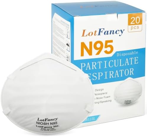 NIOSH N95 Mask, 20PCS Particulate Respirator, Disposable Face Mask