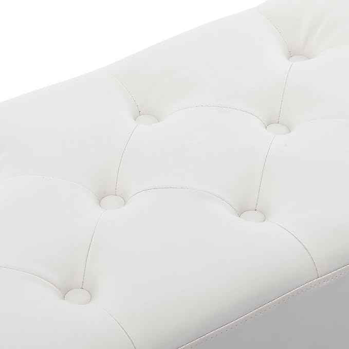 DUHOME Button-Tufted Ottoman Bench, Upholstered Footrest Stool Rectangular