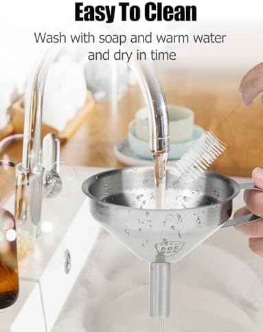 Resin Filter Funnel, Stainless Steel Funnel with Strainer & Brush