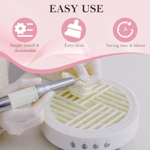 2 Pack Dust Collector Filter Replacement Compatible with Melody Susie, White Nail Dust Collectors Filter for Home and Nail Salons, Reusable Dusts Collectors Match with Dusts Collector Nails Tech Tool