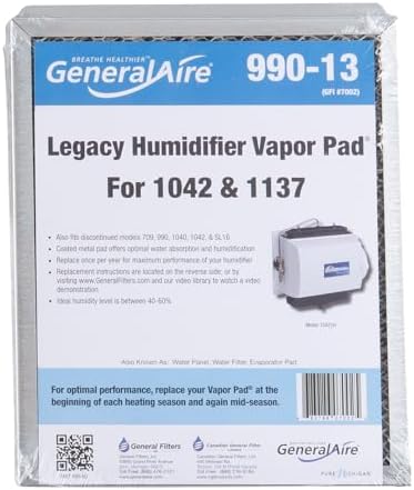 GeneralAire 990-13 Humidifier Water Filter GFI #7002 Compatible with GeneralAire 709, 990, 1040, 1137, 1042LH, and SL16 - Field & Pure