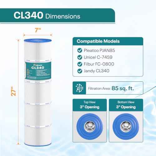 CL340 Pool Filter Replaces PJAN85, Jandy CV340, C-7459, FC-6405, R0554500