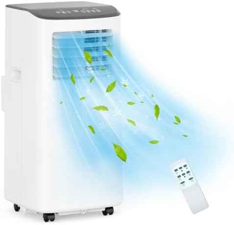 GarveeLife Portable Air Conditioner,8,000 BTU for Rooms up to 350 Sq.Ft., 4-IN-1 Smart Compact AC Unit with Cooling, 24 Hour Timer, Dehumidifier, Fan, Remote Control and Window Kit, White