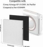Airmega AP-1512HH Replacement Filter for Coway air purifier, Compatible with Coway Airmega AP1512HH Air Purifier, 3304899, 4 Filter With 4 Pre-Cut Carbon Filters