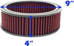Round Washable Air Filter Cleaner Red Element Replacement Filter Flow Kit - Image 3