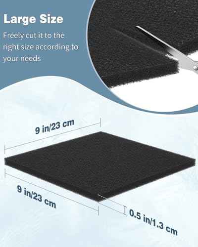Pawfly 2 Pack Aquarium Bio Sponge Filter Media Pad, 40 PPI Filter Foam Sponge Pads Cut-to-Size Foam for Fish Tank Filters Sumps Ponds Hydroponics, 9" x 9" x 0.5"