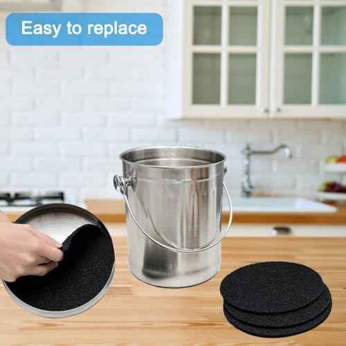 7.25inch Charcoal Filters for Compost Bucket, 3 Pack Compost Filter for Countertop Bin Pail, Activated Carbon Replacement Filters for Kitchen Compost Bins, Home Bucket Compost Bin Refill, Round