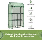 Purlyu Mini Greenhouse for Indoor Outdoor, Small Plastic Plant Green