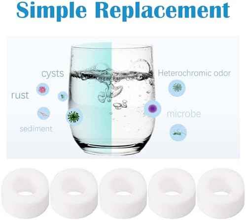 5 Pcs Sink Water Faucet Filter Cartridge Replacements,Sink Water Filter Faucet Water Filter, Removes Chlorine Fluoride Heavy Metals,Soften Hard Water