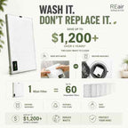 Reair 16x24x1 Air filter, Washable and Reusable Air Filter 16x24x1 for AC HVAC Furnace, MERV 8 Air Filters Machine Washable & Dryer Friendly, AC Furnace Air Filter