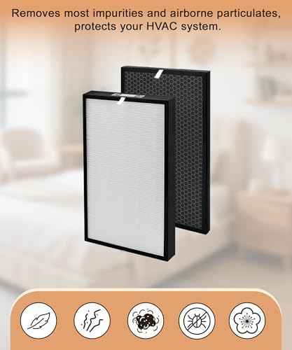 4-Pack AD5000 Replacement Filter Compatible with air doctor 5000 Air Purifier–2 Main Filter + 2 Activated Carbon Filters (Not Compatible with 5500 Series)