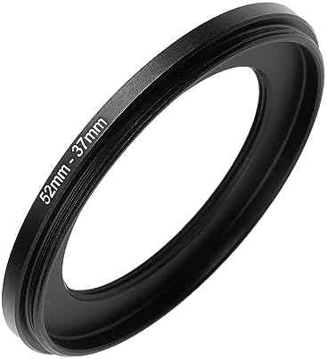 52mm to 37mm Step-up Adapter Rings Filter Adapter Black Metal Step Down Filter Ring Adapter Compatible with All Brand UV CPL ND Camera Lens Filter Stepping Rings (52mm-37mm)