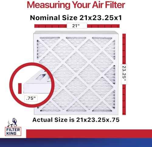 Filter King 21x23.25x1 Air Filter MERV 11, AC Furnace Filters (6-Pack)