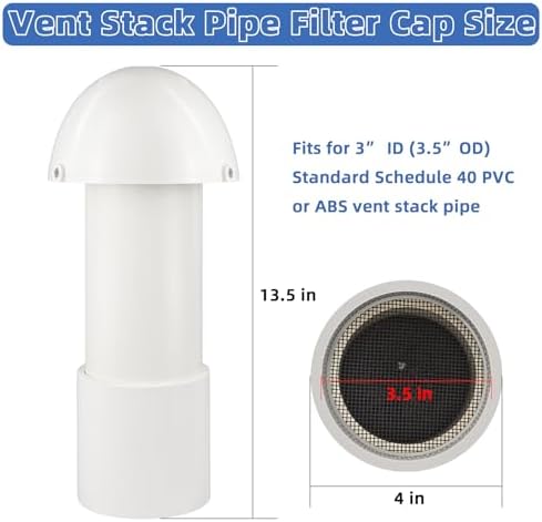 3 Inch Vent Stack Pipe Filter,Sewer Vent Filter Septic Tank Roof Vent