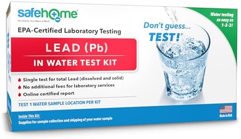 Safe Home® Lead in Drinking Water Test Kit – 1 Sample Tested at Our