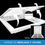 36" X 12 Steel Return Air Filter Grille for 1" Filter - Fixed Hinged Door - HVAC Duct Cover - Flat Stamped Face - White [Outer Dimensions: 38.5 X 13.75]